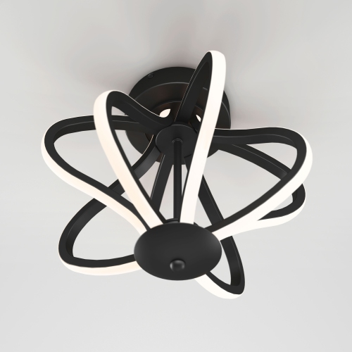 Meridian Modern Flush Mount Ceiling Light Fixture, Black