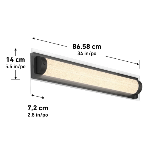 Glamour Modern Vanity Light, Black