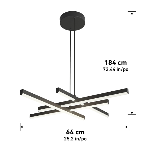 Grid Modern Pendant Light Fixture, Black