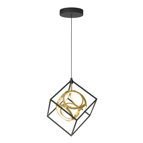 Luxury Modern Pendant Light Fixture, Black and Gold