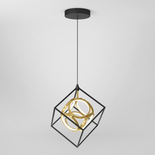 Luxury Modern Pendant Light Fixture, Black and Gold