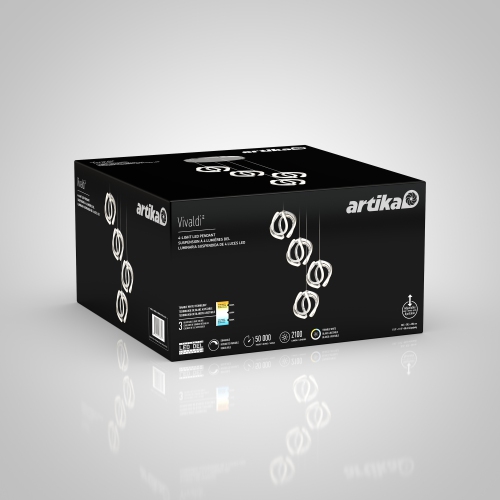 Vivaldi Modern Pendant Light Fixture, Chrome