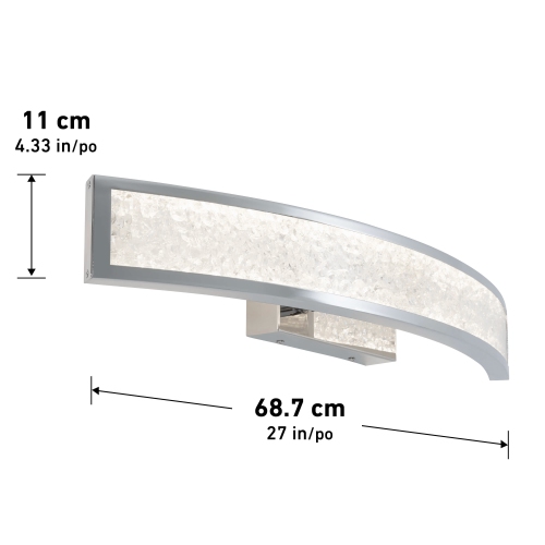 Glitter Modern Vanity Light, Chrome