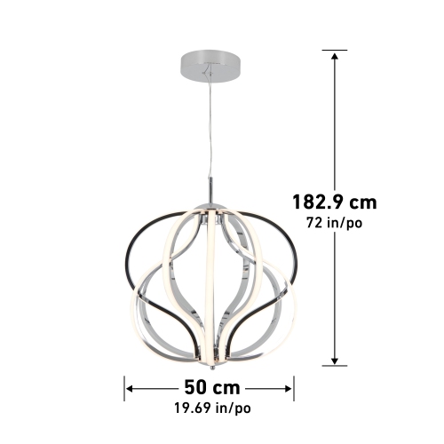 Meridian Modern Pendant Light Fixture, Chrome