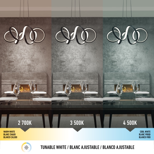 Swirl Ribbon Modern Pendant Light Fixture, Black