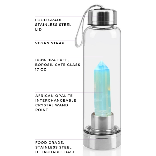 Shiva’s Stone Crystal Infused Water Bottle - Opalite