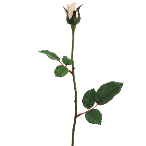 ALLSTATE  Long Stem Single Rose Bud Artificial Floral Spray - 23" - Off In White