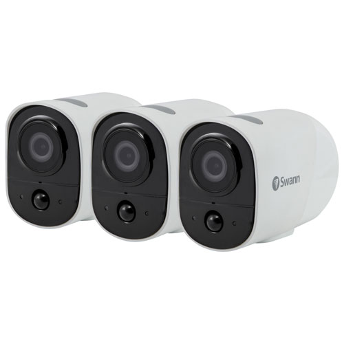 Caméra de surveillance HD 1080p intérieure/extérieure sans fil Xtreem de Swann - Ensemble de 3 - Blanc