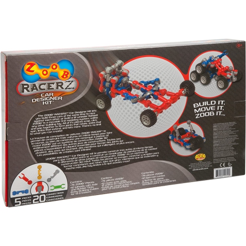 Ensemble de conception de voiture Zoobmobile Racerz de ZOOB Système de modélisation de construction - Ensemble de construction de 88 pièces