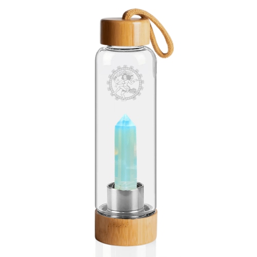 Shiva’s Stone Crystal Infused Bamboo Water Bottle - Opalite