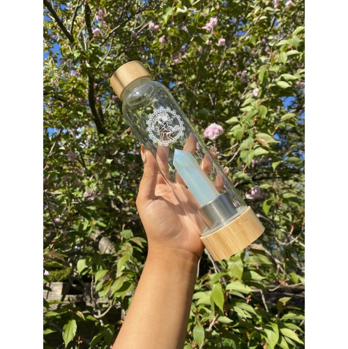 Shiva’s Stone Crystal Infused Bamboo Water Bottle - Opalite