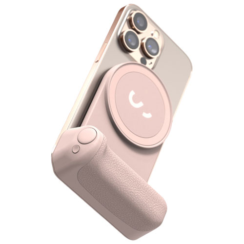 Poignée de chargement magnétique pour téléphone intelligent SnapGrip de ShiftCam - Rose craie