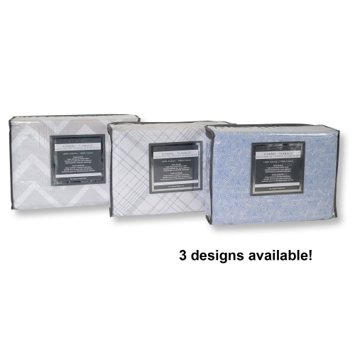 Cotton House - Flannel Sheet Set, 100% Cotton, Full Size, Green Plaid Design