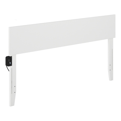 AFI Orlando King Solid Wood Panel Headboard with Device Charger in White