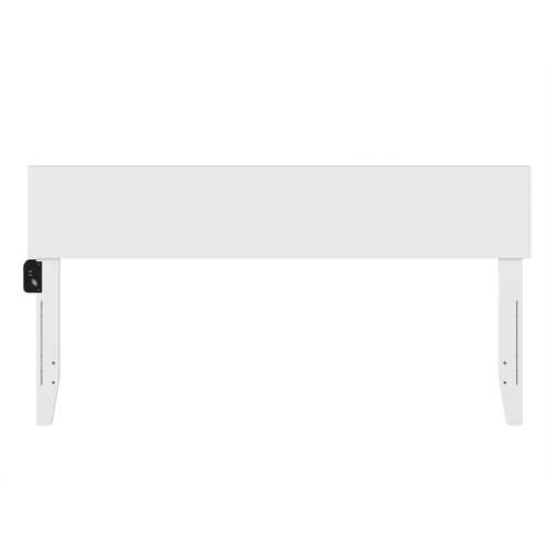 AFI Orlando King Solid Wood Panel Headboard with Device Charger in White