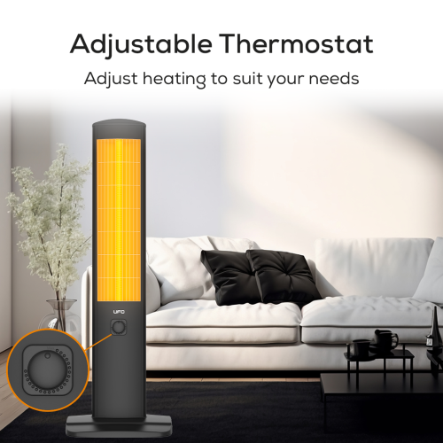 UFO Micatronic T-19, 27" Bulb, 1900-Watt Portable Room Heater with Thermostat, 240 Volt