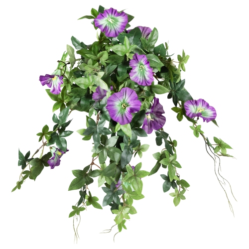Petunia Artificial Floral Bush Spray - 20" - Purple