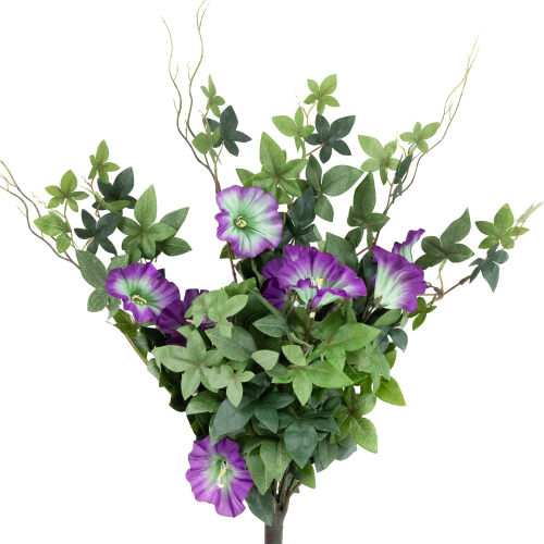 Petunia Artificial Floral Bush Spray - 20" - Purple