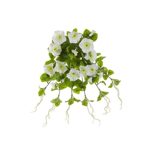 Artificial Petunia Floral Bush Spray - 20" - White