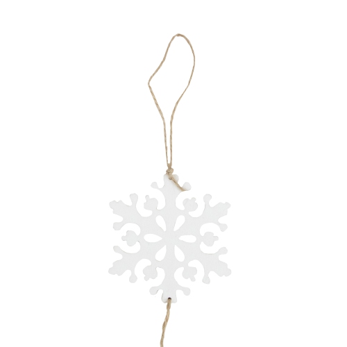 4' White Snowflakes on Jute Rope Hanging Christmas Garland