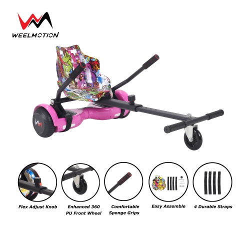 WEELMOTIONB HIPHOP Purple Hoverboard go Kart Attachment Adjustable Hoverboard go Kart Hoverboard seat attachments for All Ages Hoverboard Kart