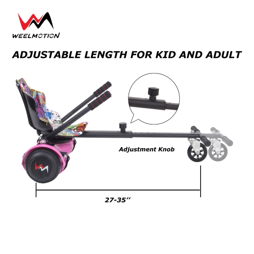 WEELMOTIONB HIPHOP Purple Hoverboard go Kart Attachment Adjustable Hoverboard go Kart Hoverboard seat attachments for All Ages Hoverboard Kart