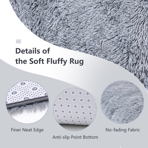 Gymax 5 x 7 FT Faux Fur Soft Shag Area Rug Fluffy Throw Carpet Non-slip Home