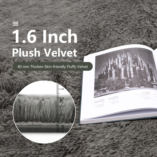 Gymax 5 x 7 FT Faux Fur Soft Shag Area Rug Fluffy Throw Carpet Non-slip Home