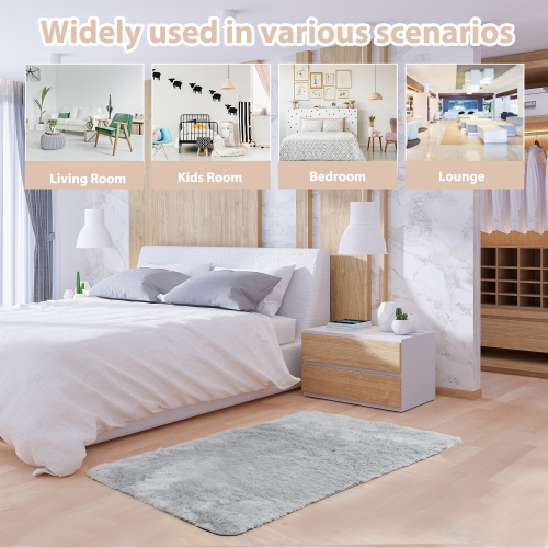 Gymax 4 x 6 FT Faux Fur Soft Shag Area Rug Fluffy Throw Carpet Non-slip Home