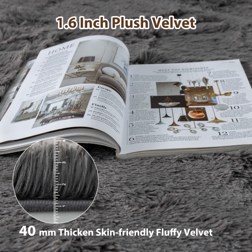 Gymax 4 x 6 FT Faux Fur Soft Shag Area Rug Fluffy Throw Carpet Non-slip Home