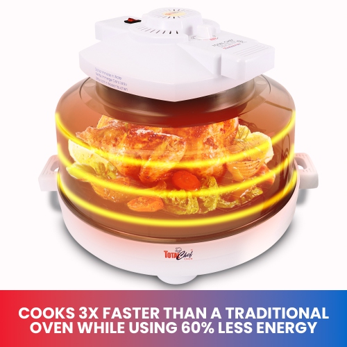 Total Chef Countertop Infrared Oven with Convection Circulation 10L Roast, Bake, Air Fry