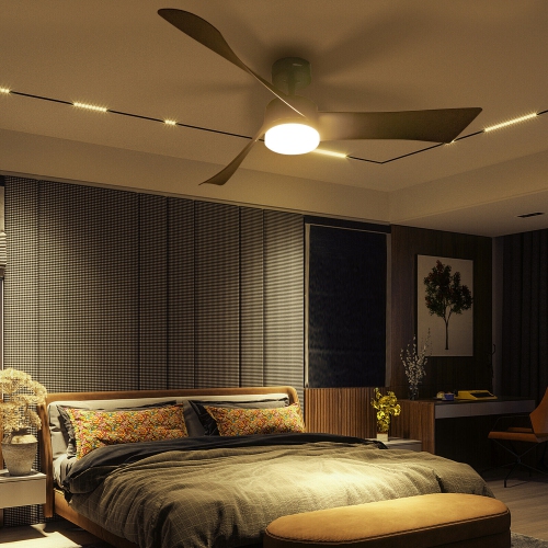 Gymax 52'' Reversible Ceiling Fan with Light 2700K/4200K/6500K LED Ceiling Fan