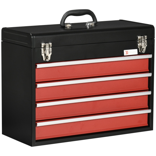 Portable Tool Box, Metal Tool Boxes Hand Carry, Multi-Function Thick  Stainless Steel Cantilever Tool Box with Keyhole, Folding Double Clamshell  Tools