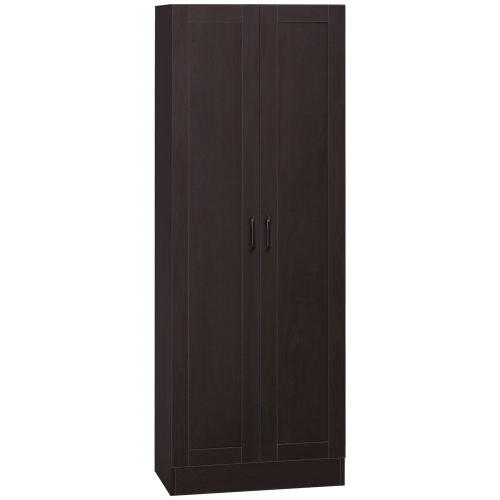 HOMCOM – Armoire garde-manger de 66 po, armoire de rangement autonome avec 2 portes à fermeture en douceur et 4 tablettes, noyer foncé