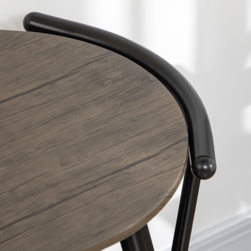 HOMCOM 3-Piece Dining Table Set, Oval Kitchen Table and 2 Chairs, Small Breakfast Table Set with Metal Frame for Small Space, Dining Room, Living