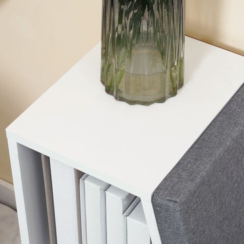 HOMCOM – Bibliothèque avec coin lecture, bibliothèque avec coussin de siège, 5 tablettes de rangement cubiques pour bureau à domicile, bureau, gris