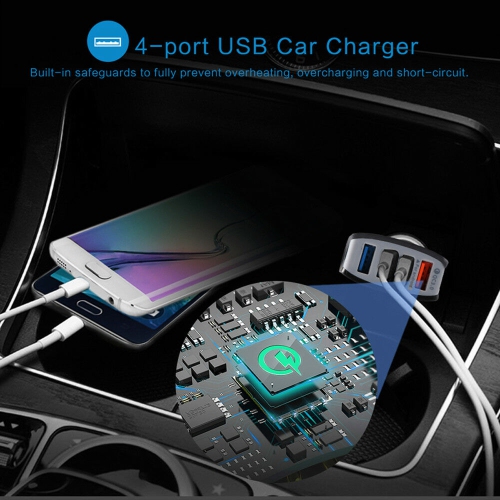 Chargeur pour l'auto à deux ports USB-C 50 W à chargement rapide – Blanc