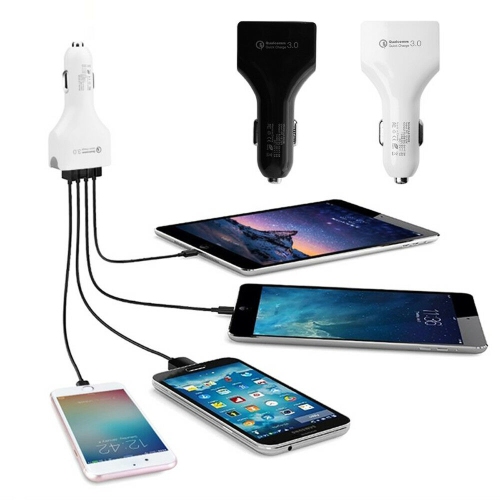 USB Car Charger 4 USB Port Qualcomm QC 3.0 Fast Charging Multi Car Chargers Adapter For Android IOS