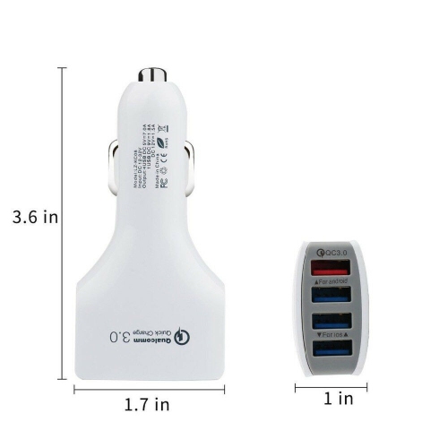 USB Car Charger 4 USB Port Qualcomm QC 3.0 Fast Charging Multi Car Chargers Adapter For Android IOS