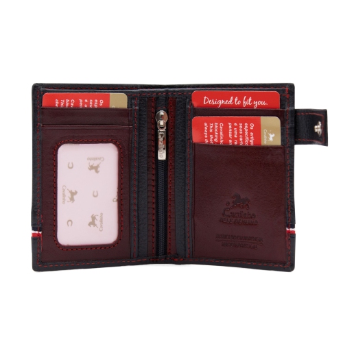 Cavalinho Sailor Bifold Slim Leather Wallet - Navy - handmade in Portugal & RFID protected