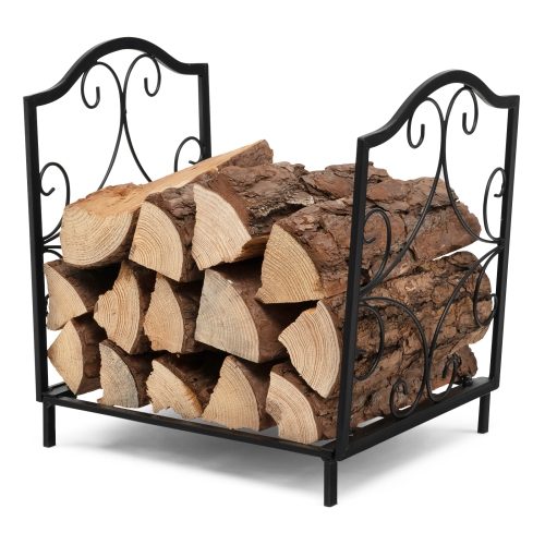 TOPBUY  Fireplace Firewood Rack, Heavy Duty Small Firewood Holder for Fireplace, 132 Lbs Load Capacity, Decorative Log Rack Wood Holder for Indoor