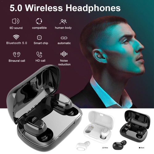 SuperShield Bluetooth Earphones Headphones 5.0 Wireless Earphone Headsets Stereo with Dual-Speaker Noise Cancelling Earbuds In-ear