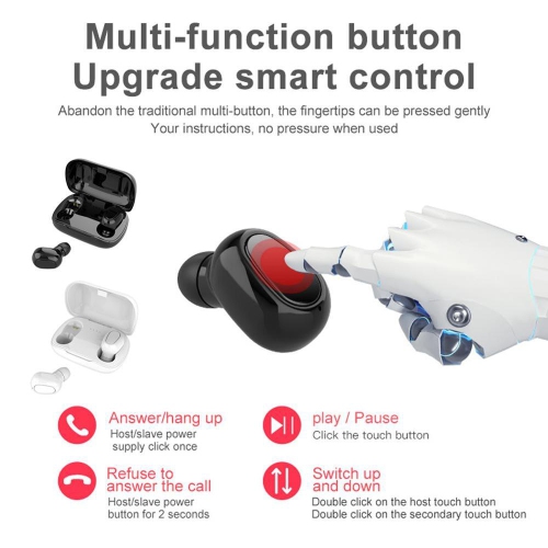 SuperShield Bluetooth Earphones Headphones 5.0 Wireless Earphone Headsets Stereo with Dual-Speaker Noise Cancelling Earbuds In-ear