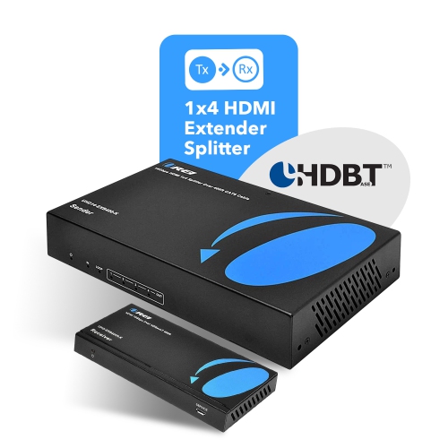 4K UltraHD 1x4 HDMI Extender Splitter Over CAT6/7 Up to 400 Ft with HDBaseT, EDID, IR Control