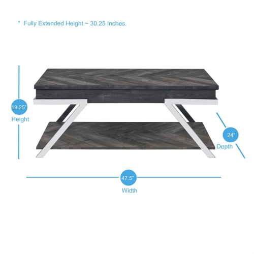 Steve Silver Roma Dark Gray Wood and Laminate 3-Piece Occasional Table Set
