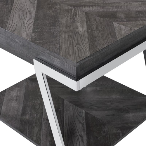 Steve Silver Roma Dark Gray Wood and Laminate End Table