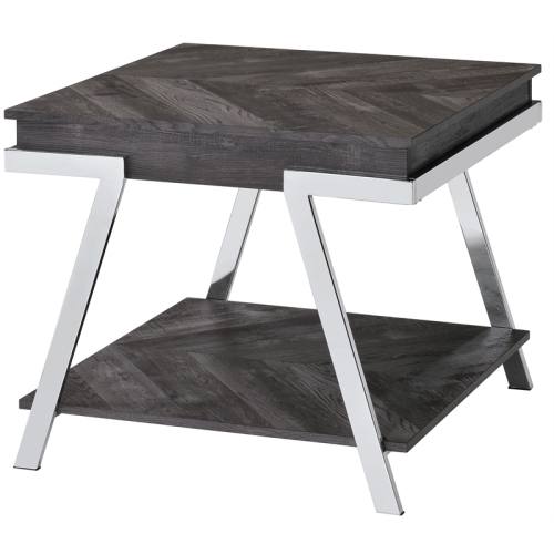 Steve Silver Roma Dark Gray Wood and Laminate End Table