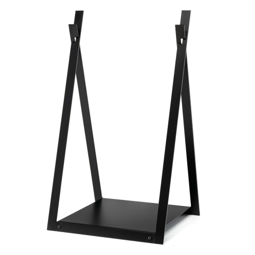 Topbuy 16" Triangle Fireplace Rack Decorative Log Storage Holder w/ Raised Base Heavy-Duty Steel Frame & Solid Base