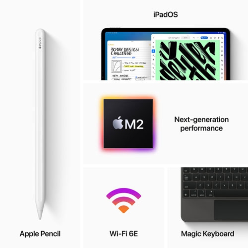 Apple iPad Pro 12.9" 128GB with Wi-Fi 6E (6th Generation) - Silver by APPLE - Refurbished condition - Image 6