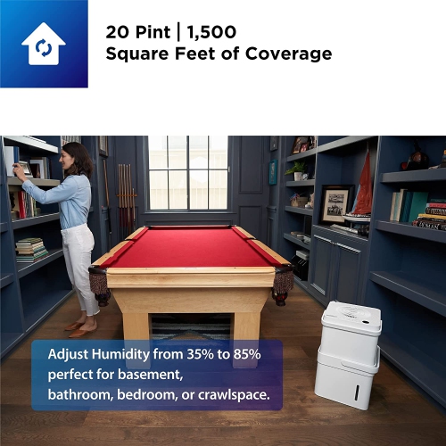 Midea Cube 20 Pint Dehumidifier for Basement and Rooms at Home for up to 1,500 Sq. Ft